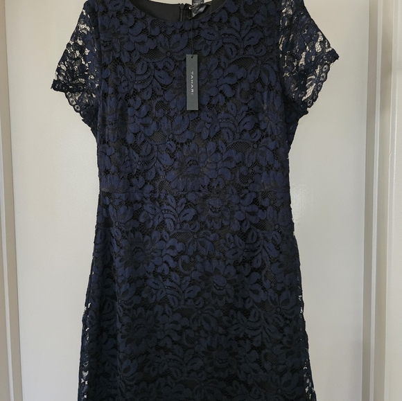 Tahari Navy Lace Dress - Picture 2 of 12